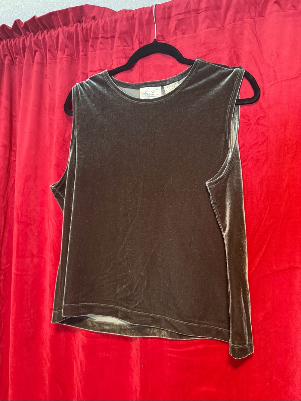 Velvet Sleeveless Tank Top - silver